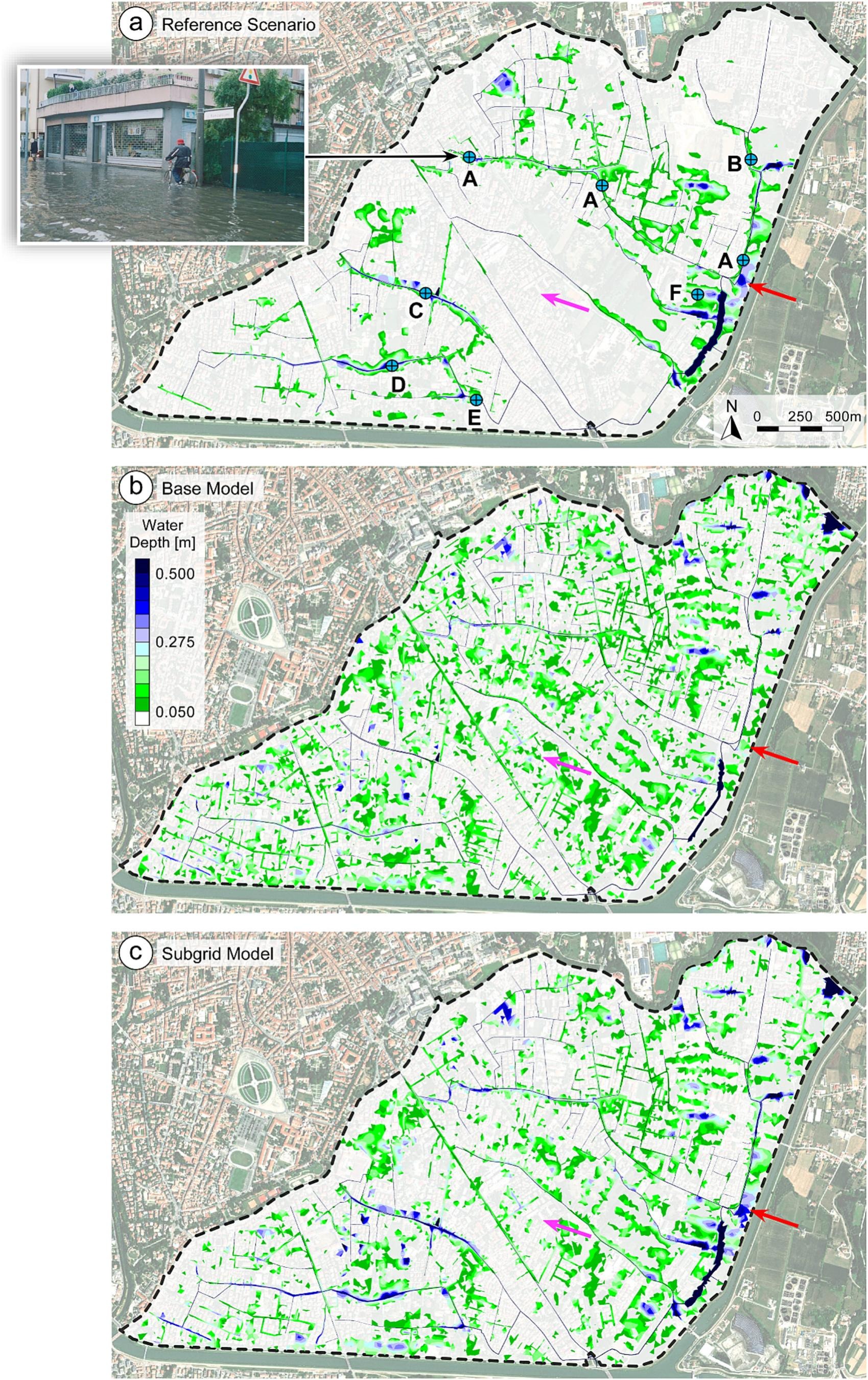 Applicazione della strategia subgrid al caso di Padova (Italia) confronto con altri approcci modellistici. 