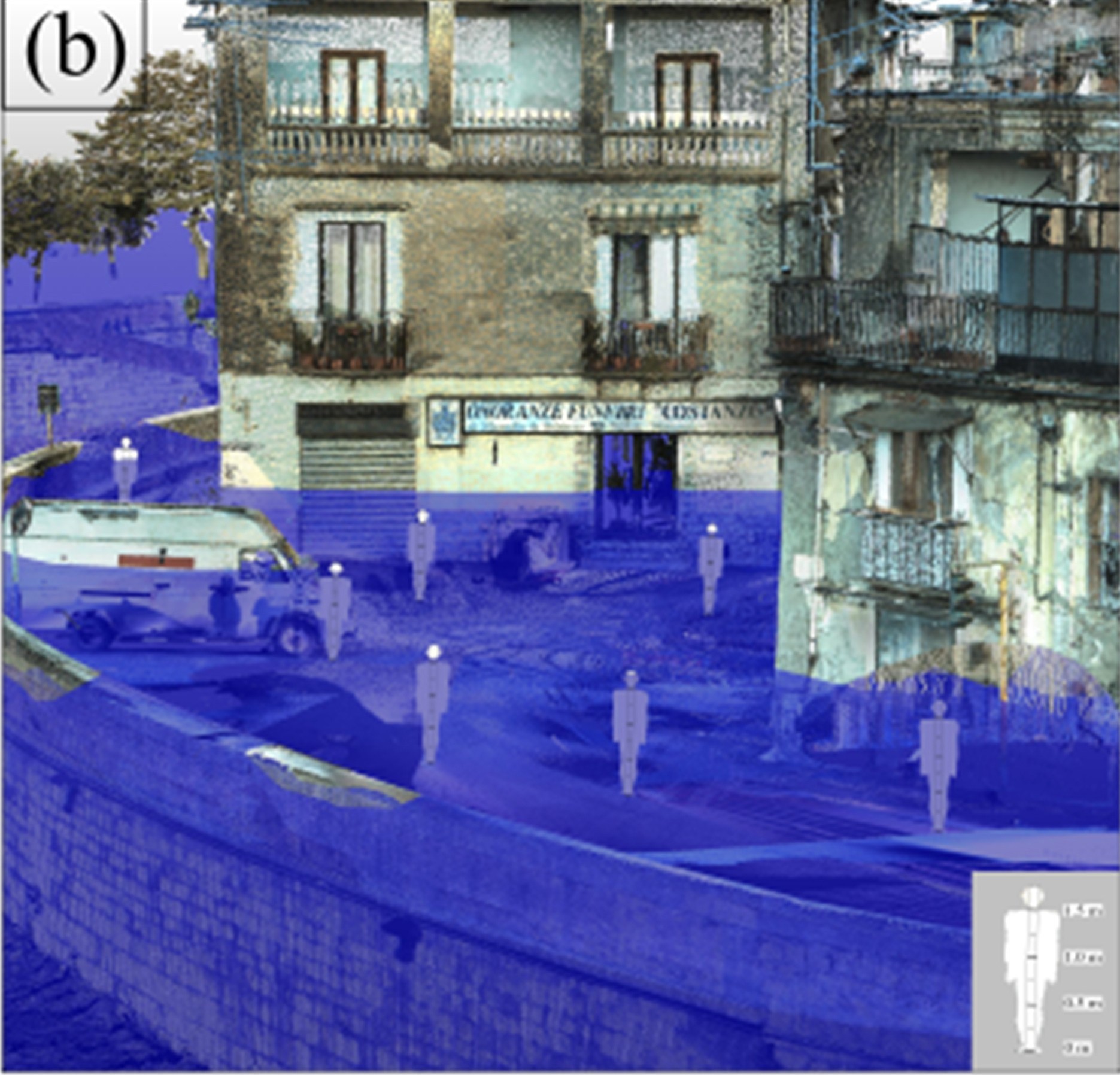 Scenari virtuali di inondazione fluviale che integrano rilevi 3D degli edifici, sagome umane e veicoli per migliorare la comunicazione della pericolosità degli elementi a rischio e il coinvolgimento della popolazione